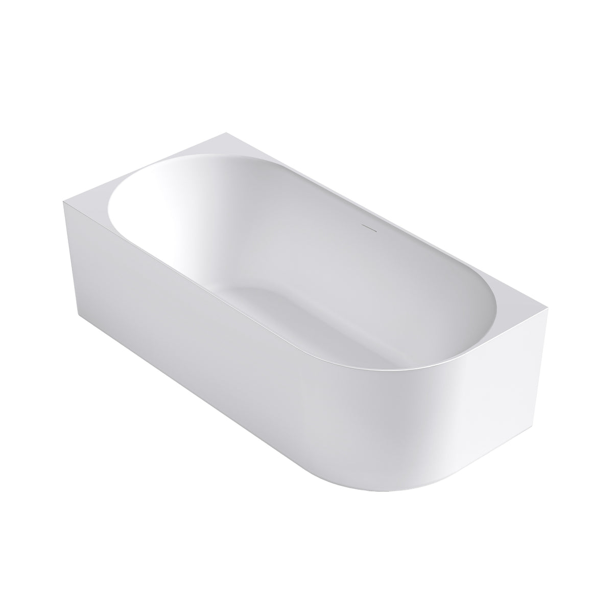 Attica Celine Left Corner 1700 Matte White Bath with Overflow