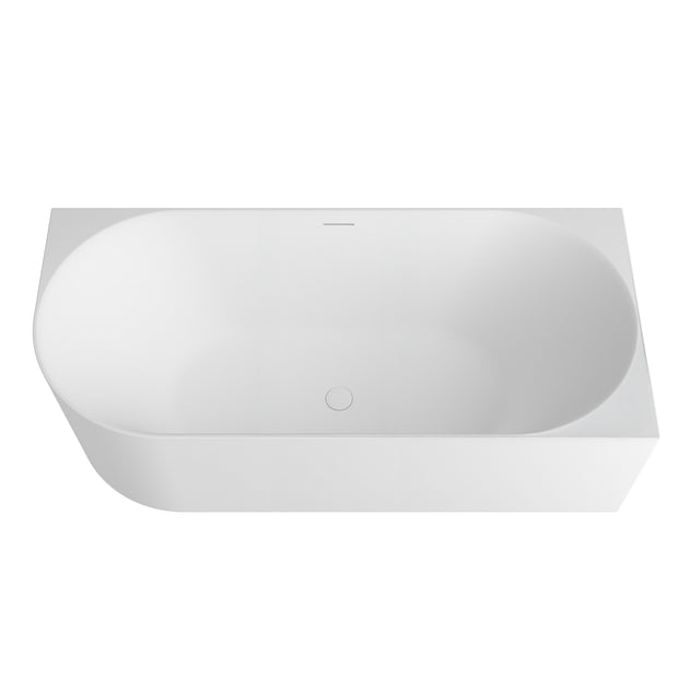 Attica Celine Right Corner 1700 Matte White Bath with Overflow