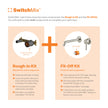 Vivid MKII SwitchMix Wall Basin / Bath Mixer Set (Fit-Off Kit Only)
