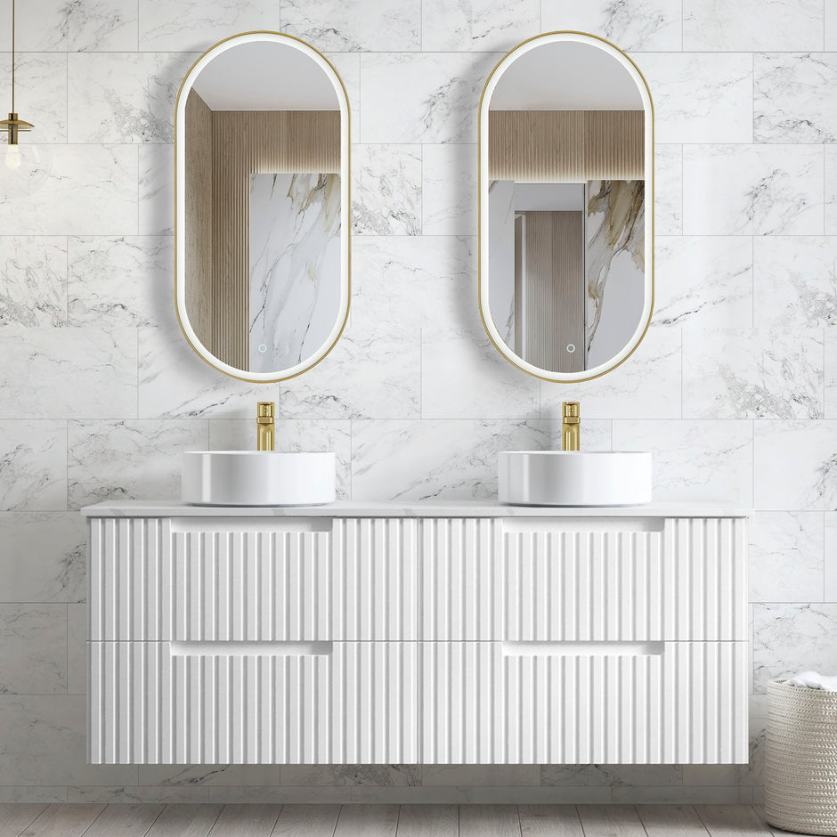Noosa 900x450 White Shaving Cabinet