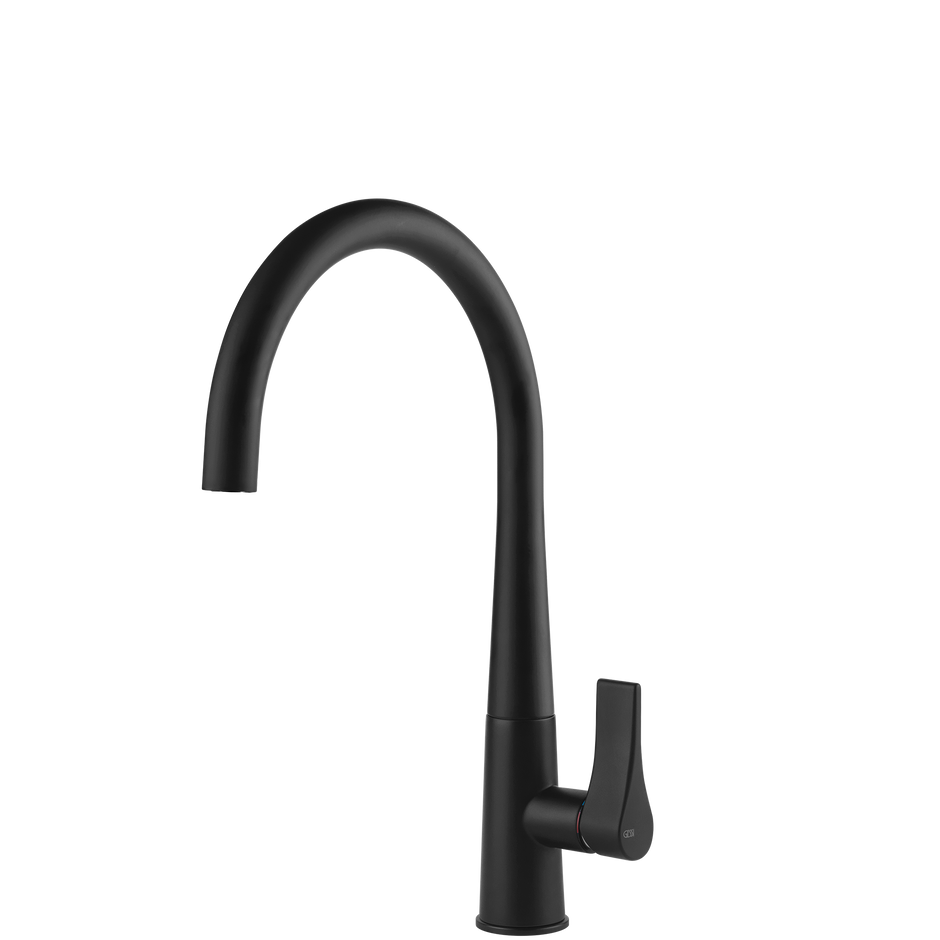 Gessi Proton Goose Neck Swivel Mixer in Matte Black