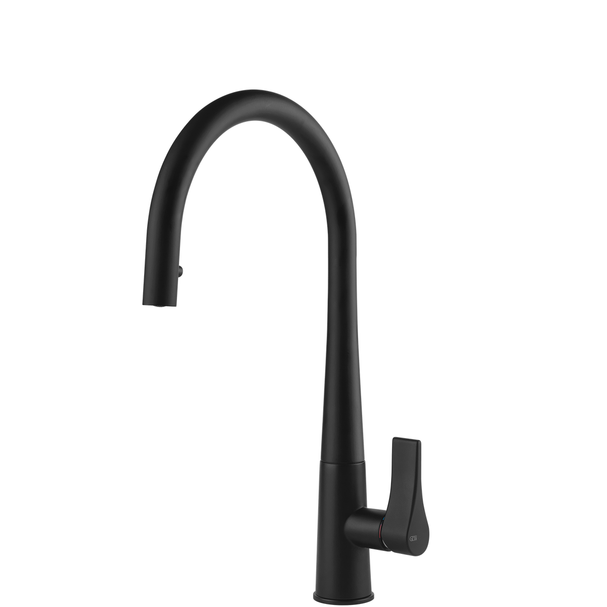 Gessi Proton Goose Neck Pull Out Mixer in Matte Black