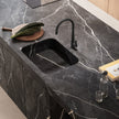Gessi Proton Goose Neck Pull Out Mixer in a styled room