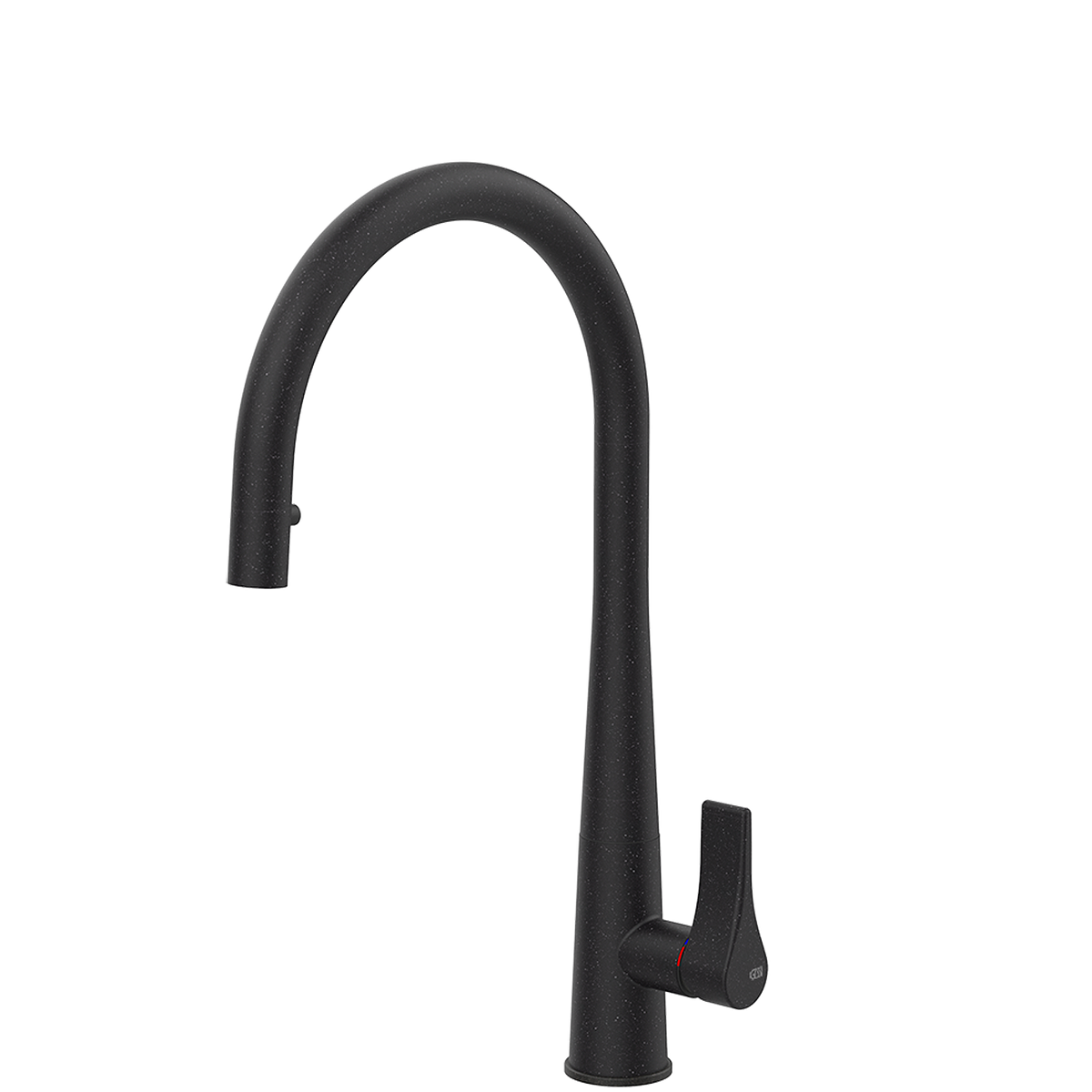 Gessi Proton Goose Neck Pull Out Mixer in Onyx