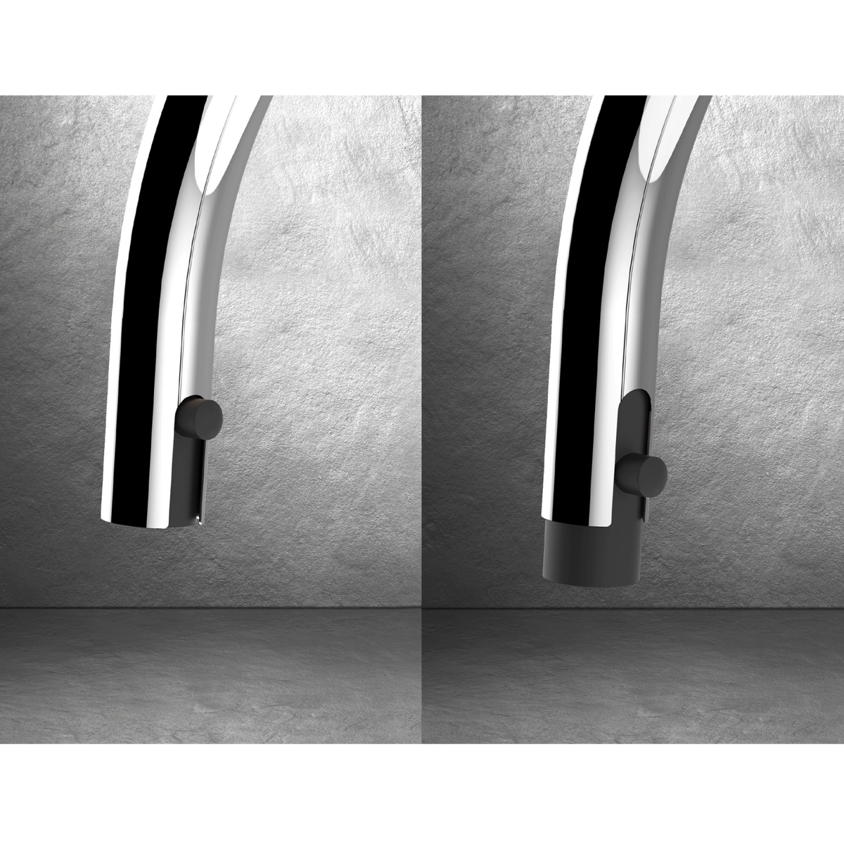 Gessi Proton Goose Neck Pull Out Mixer in a styled room