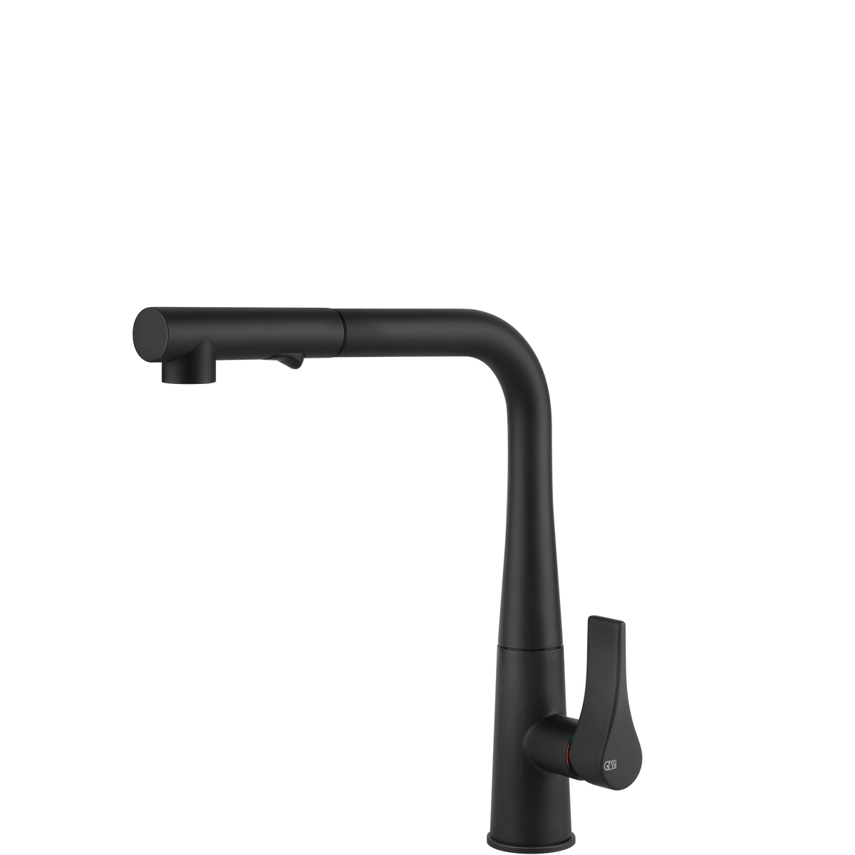 Gessi Proton Right Angle Pull Out Spray Mixer in Matte Black