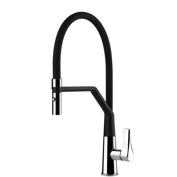 Gessi Proton Goose Neck Semi Professional Spray Mixer in Chrome