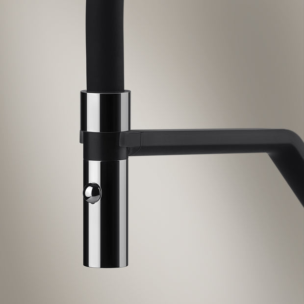 Gessi Proton Goose Neck Semi Professional Spray Mixer in a styled room