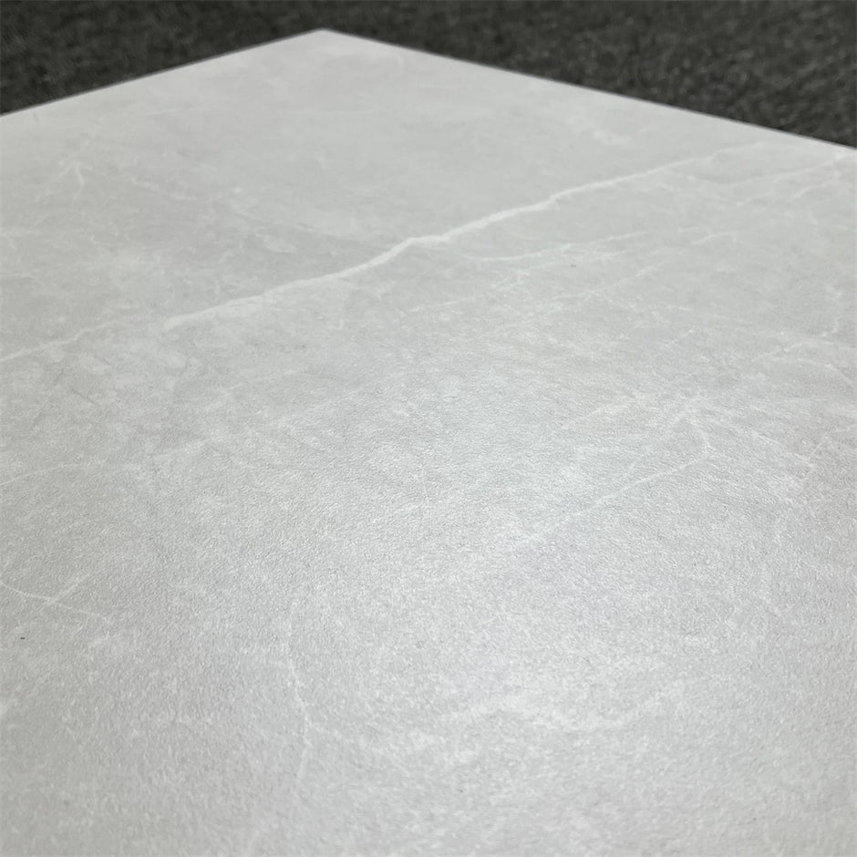 Apex Silver Matt Marble Look Porcelain Tiles laid tile layout
