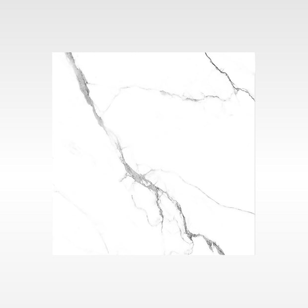 Calacatta White Polished Marble Look Porcelain Tiles 600x600 tile