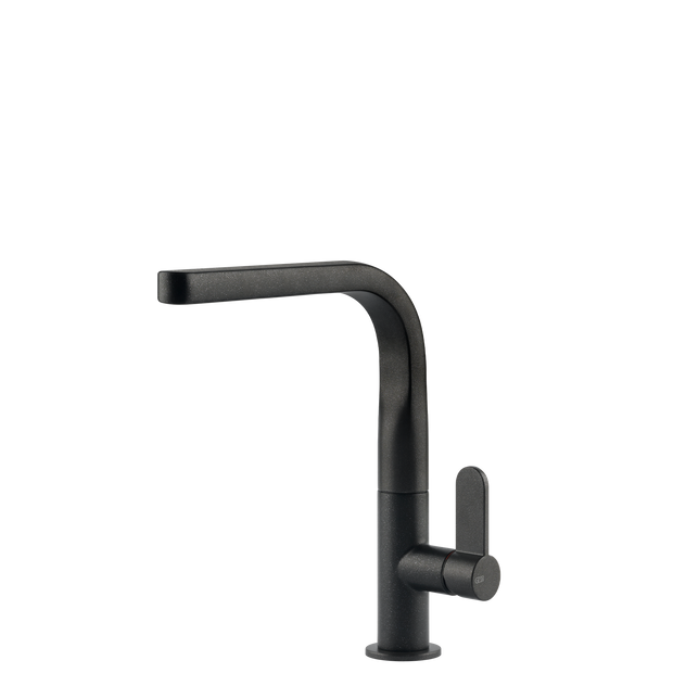 Gessi Helium Right Angle Square Swivel Mixer in Onyx