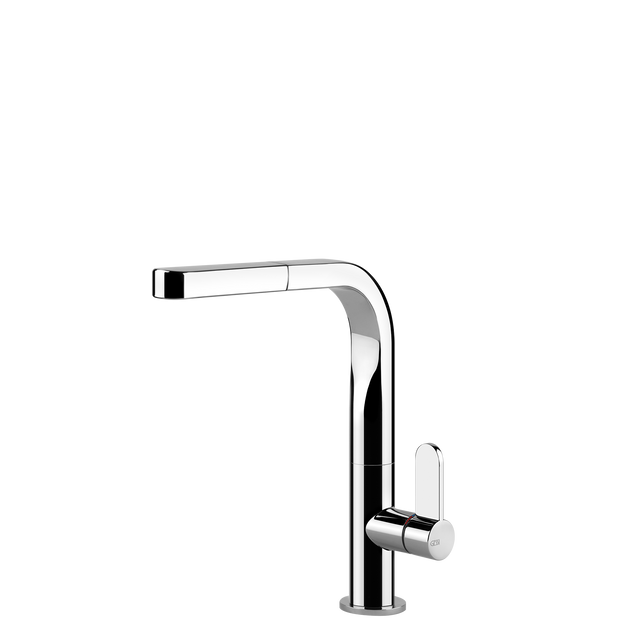 Gessi Helium Right Angle Square Pull Out Mixer in Chrome