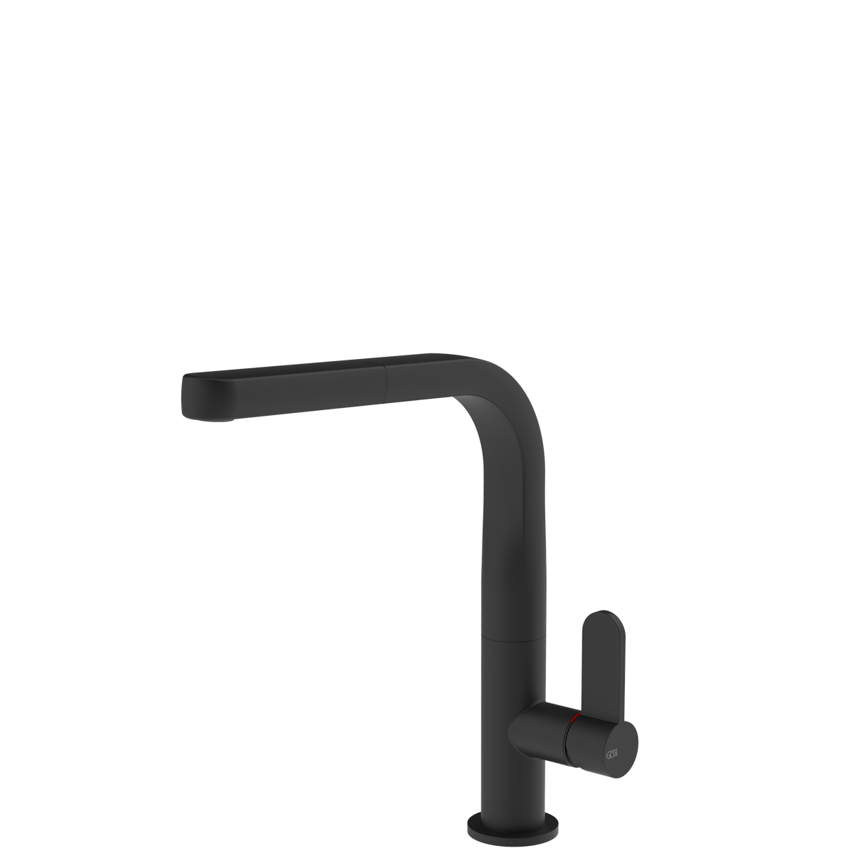 Gessi Helium Right Angle Square Pull Out Mixer in Matte Black