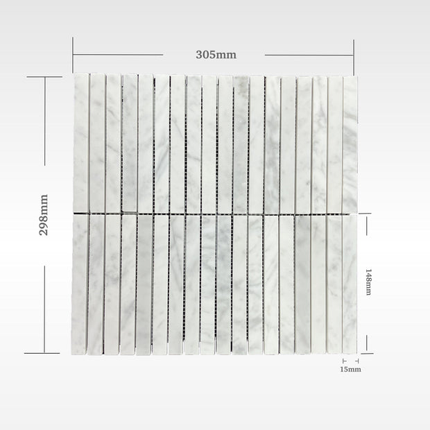 Carrara Mosaic kitKat Mosaics Soft Matt