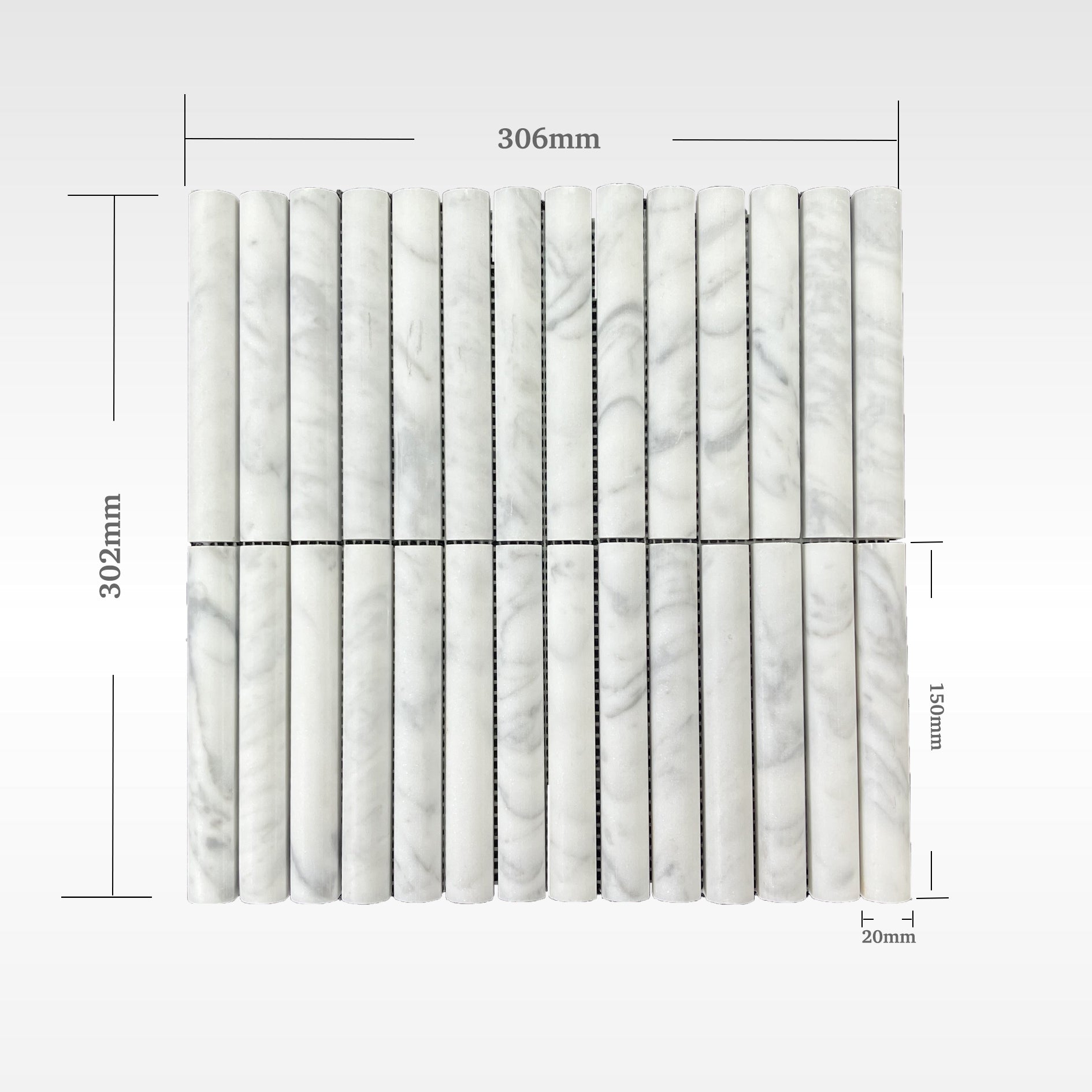 Carrara Mosaic Convex Mosaics Soft Matt