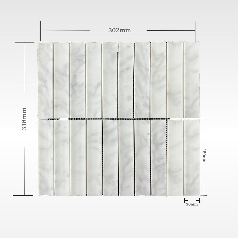 Carrara Mosaic Concave Mosaics Soft Matt