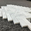 Carrara Herringbone Soft Matt Porcelain Mosaic laid tile layout