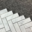Carrara Herringbone Soft Matt Porcelain Mosaic laid tile layout