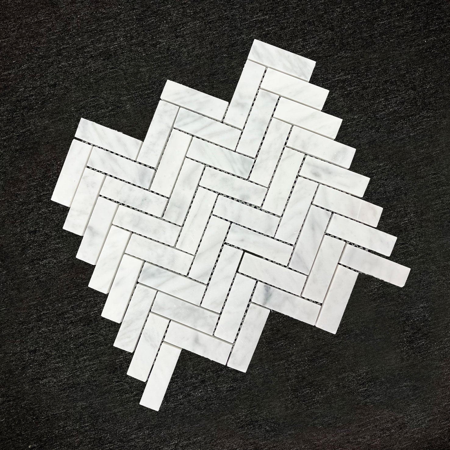 Carrara Mosaic Herringbone Mosaics Soft Matt