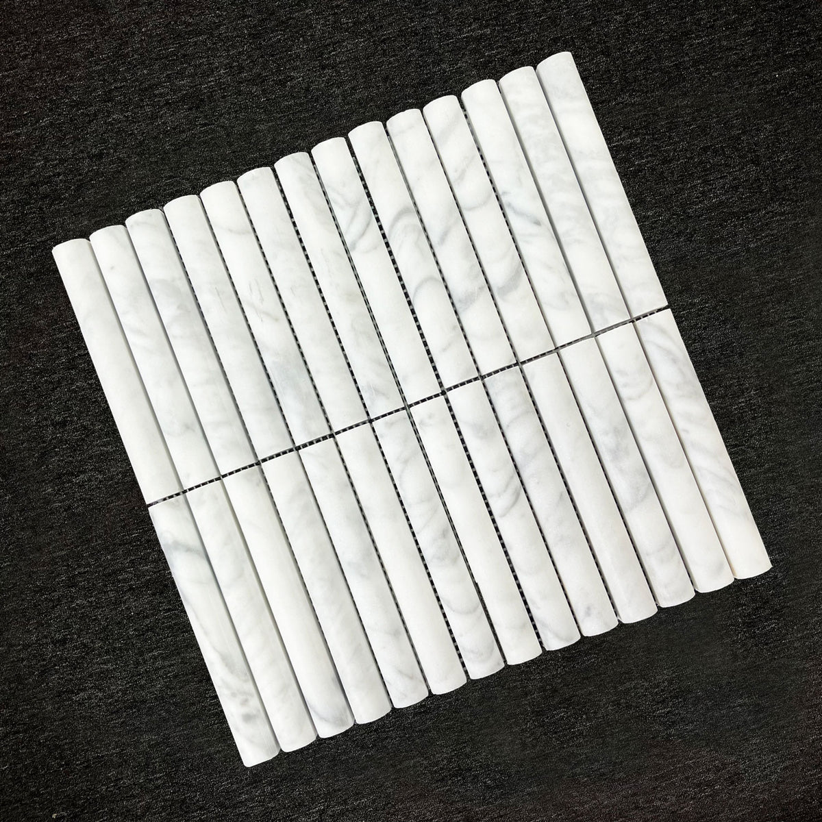 Carrara Convex Soft Matt Porcelain Mosaic laid tile layout