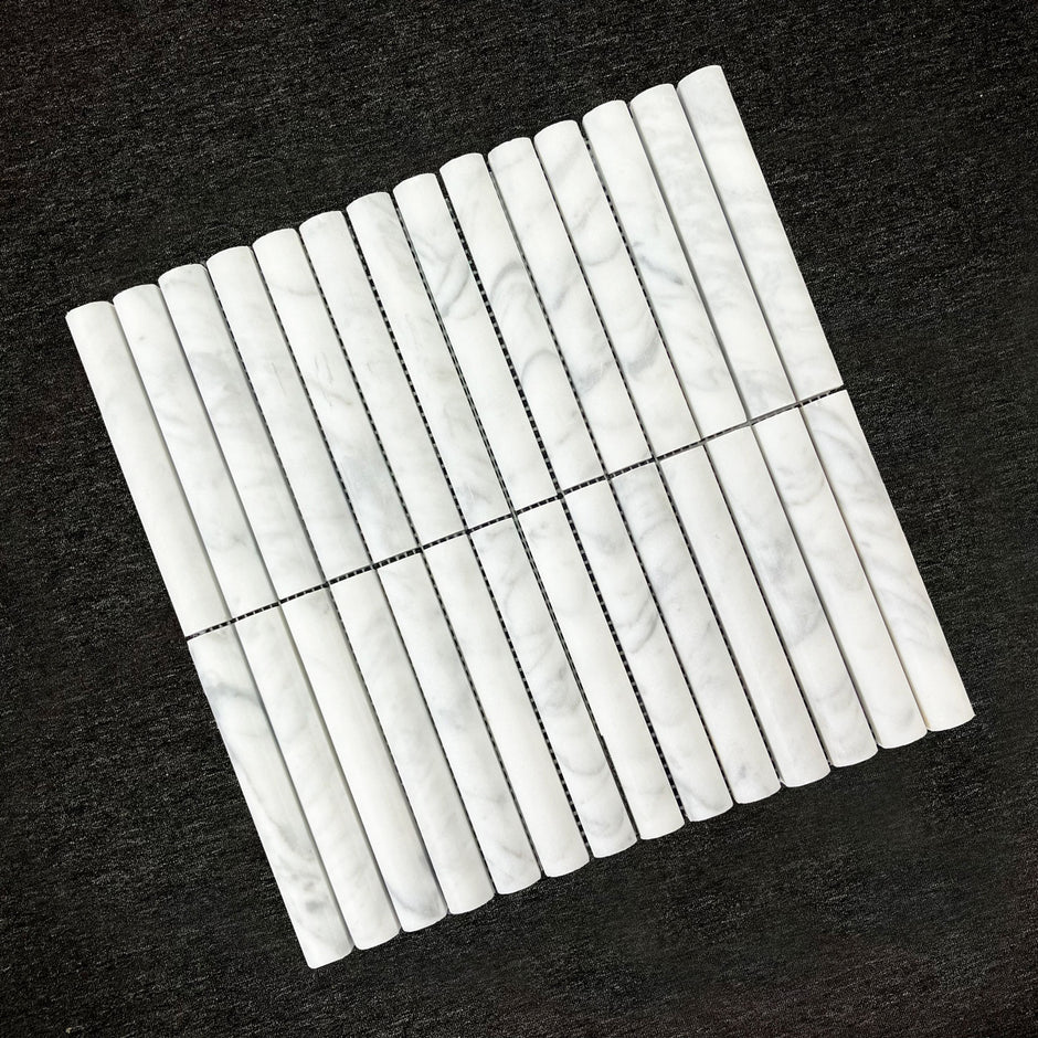 Carrara Convex Soft Matt Porcelain Mosaic laid tile layout