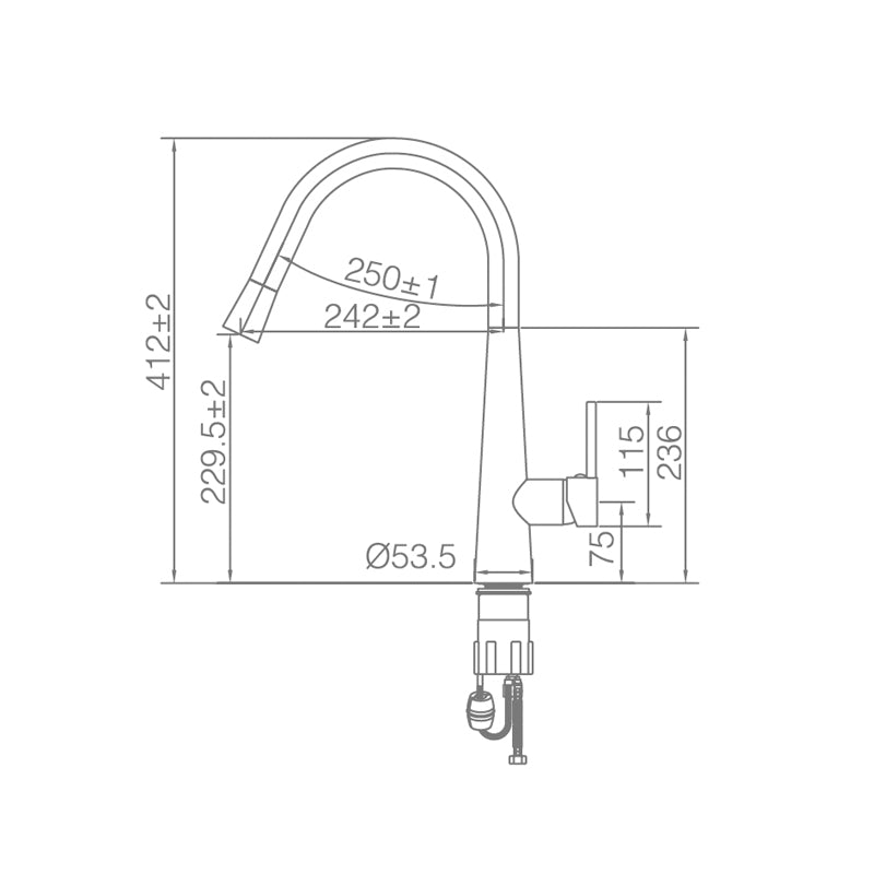 Zenmo Jess Goose Neck Sink Mixer