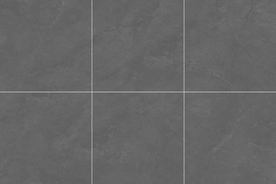 Loft Dark Matt Concrete Look Porcelain Tiles laid tile layout