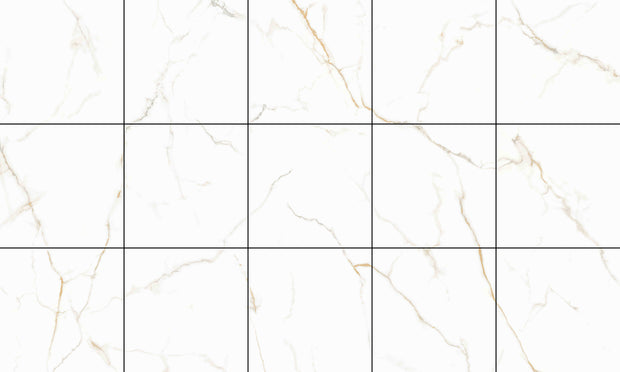 Statuario Gold Soft Matt Marble Look Porcelain Tiles laid tile layout