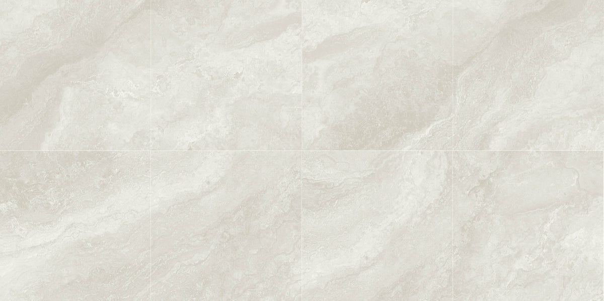 Vista Ivory Matt Porcelain Tiles laid tile layout