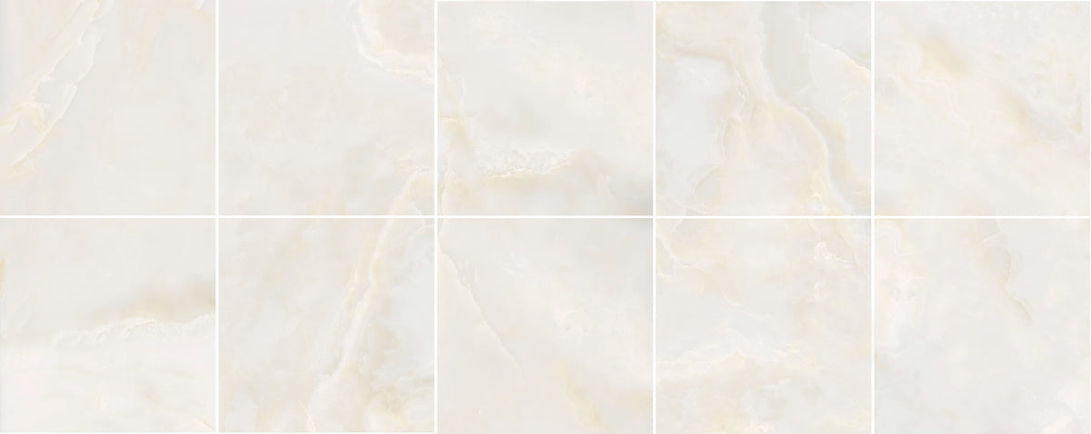 Jade Beige Matt Marble Look Porcelain Tiles laid tile layout