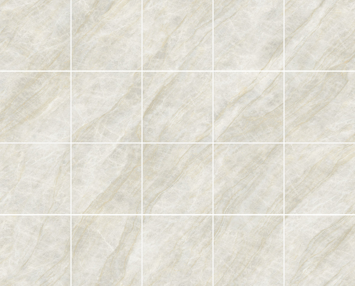 Taj Mahal Natural Matt Marble Look Porcelain Tiles laid tile layout