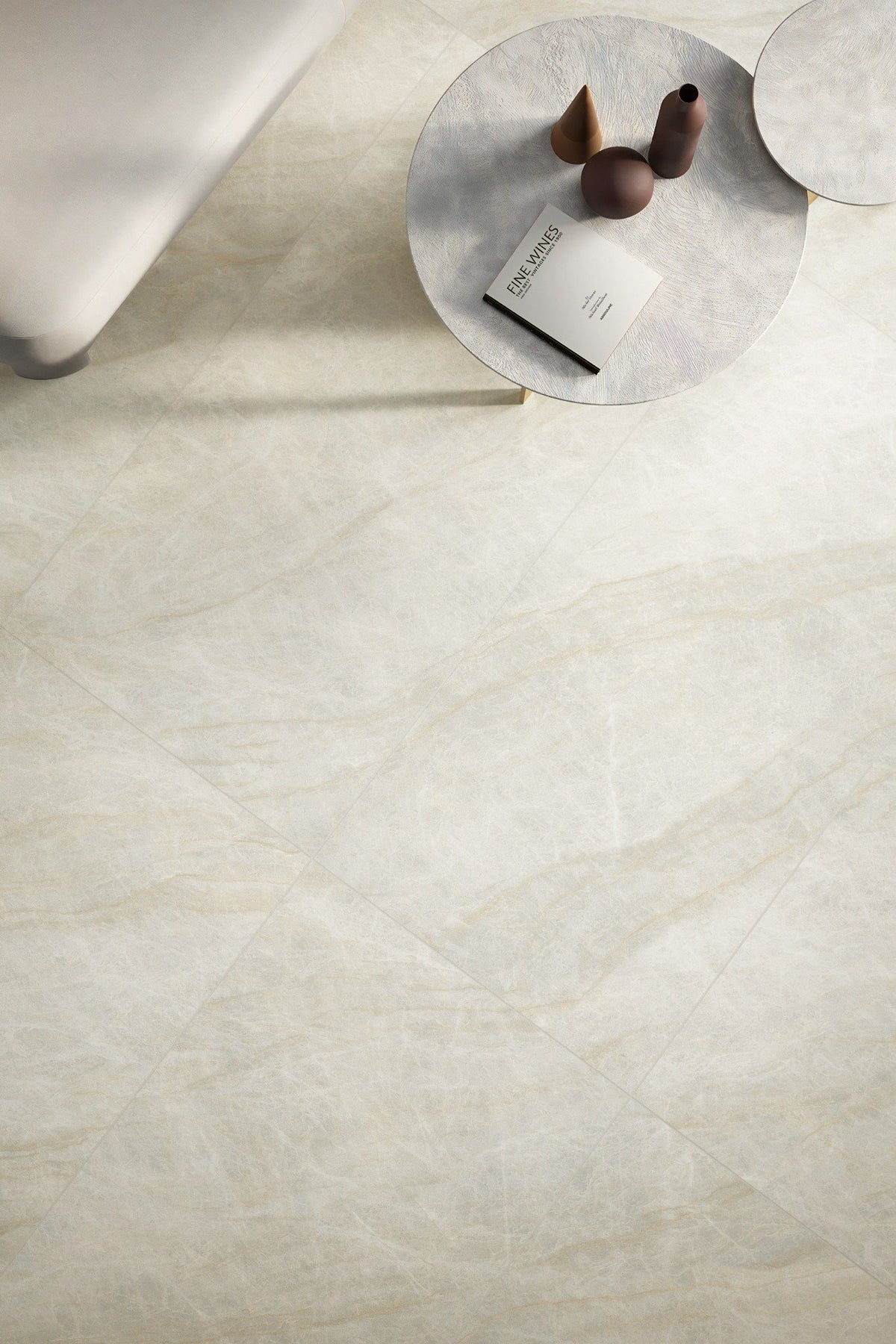Taj Mahal Natural Soft Matt Marble Look Porcelain Tiles laid tile layout