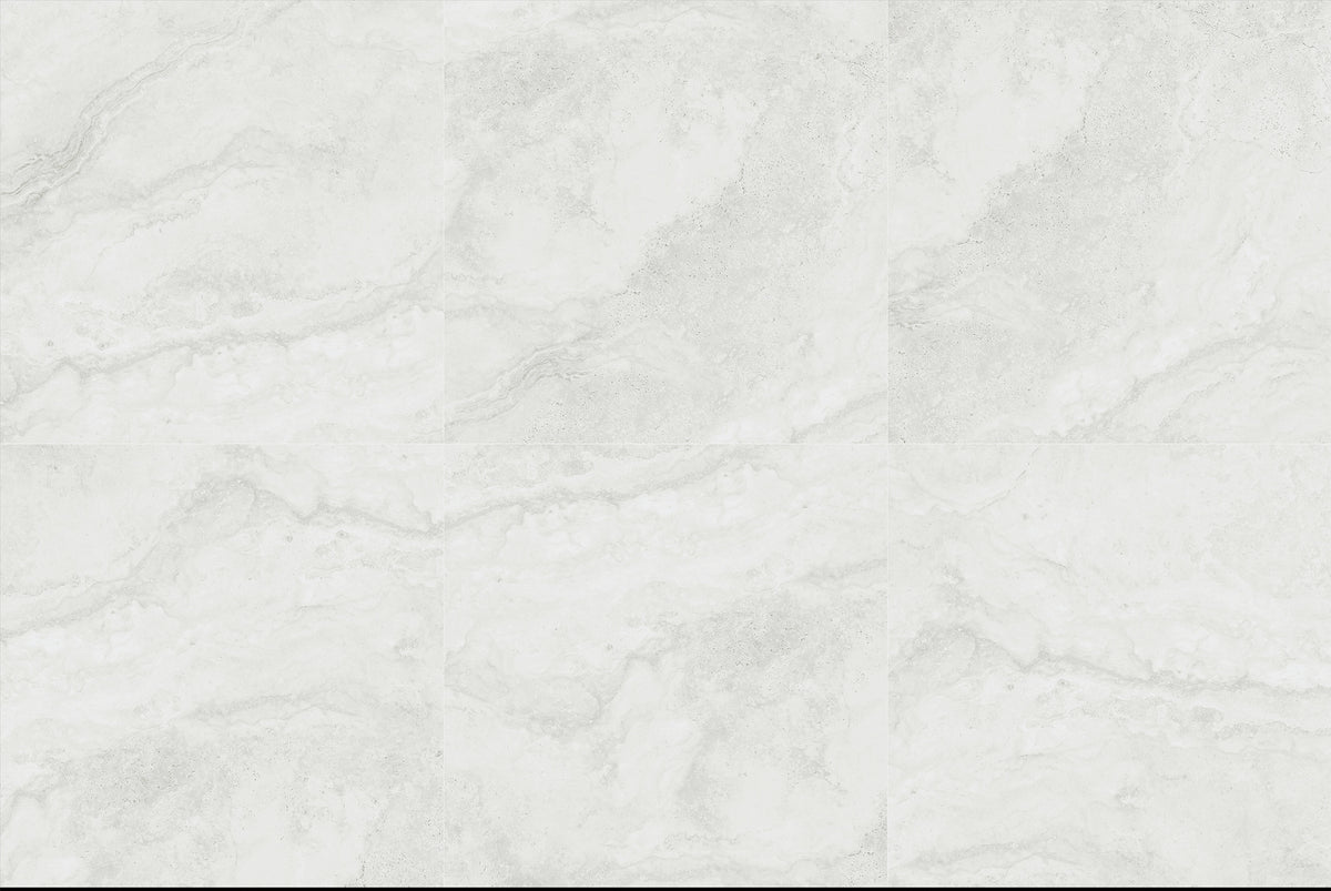 Travertine White Matt Porcelain Tiles laid tile layout