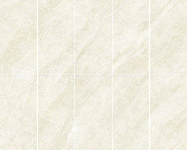 Taj Mahal Ivory Soft Matt Marble Look Porcelain Tiles laid tile layout