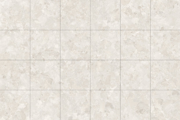 Matera White StoneTouch Porcelain Tiles laid tile layout