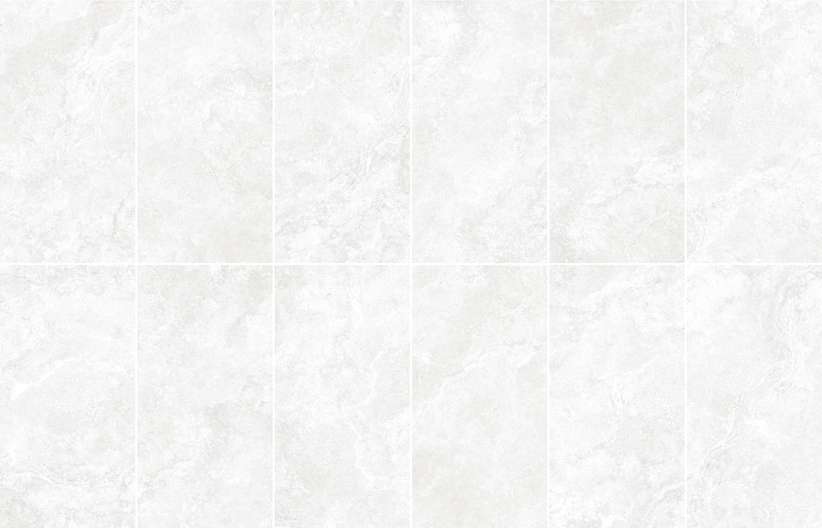 Flat-Alps White StoneTouch Porcelain Tiles laid tile layout