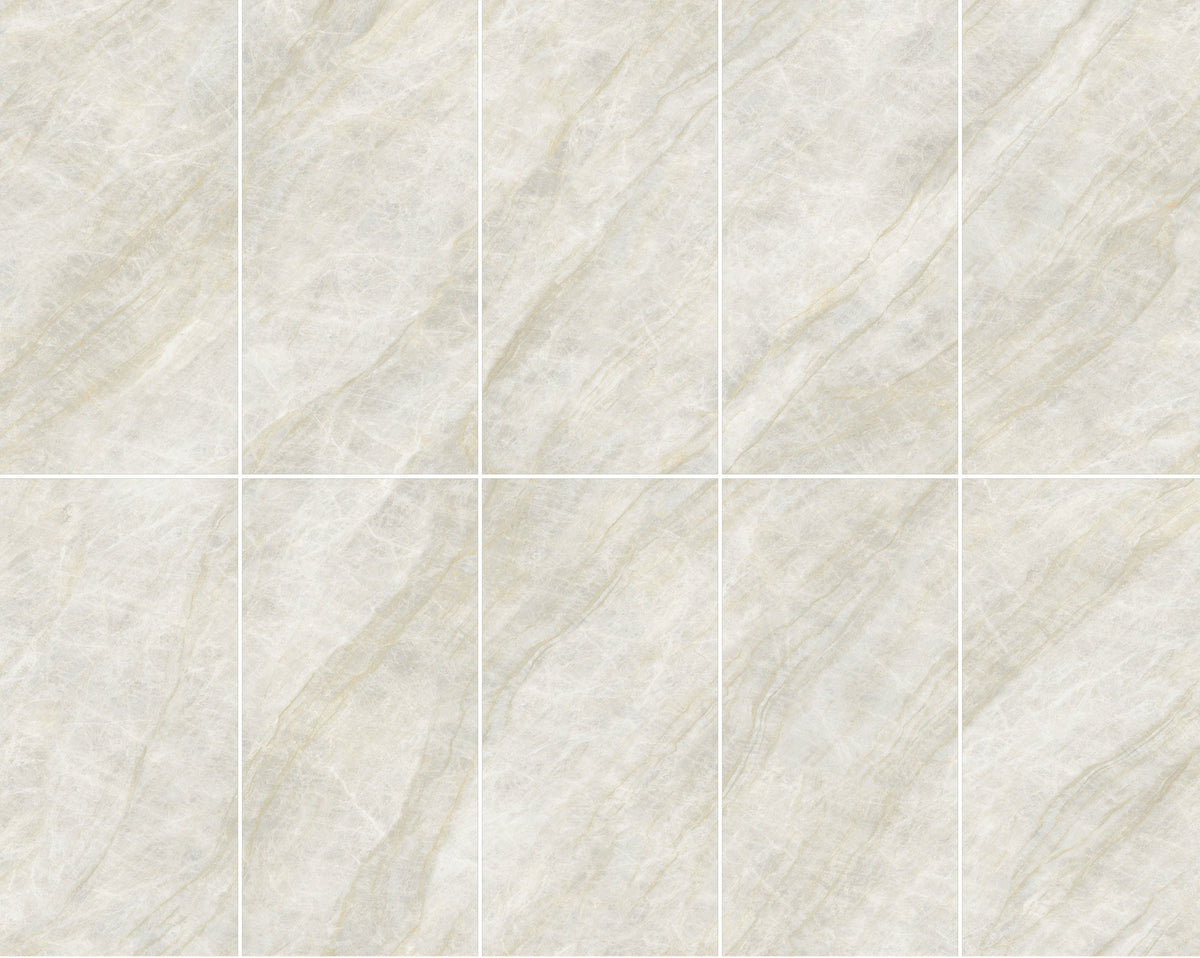 Taj Mahal Natural StoneTouch Marble Look Porcelain Tiles laid tile layout