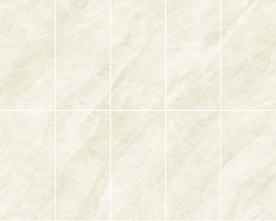 Taj Mahal Ivory StoneTouch Marble Look Porcelain Tiles laid tile layout