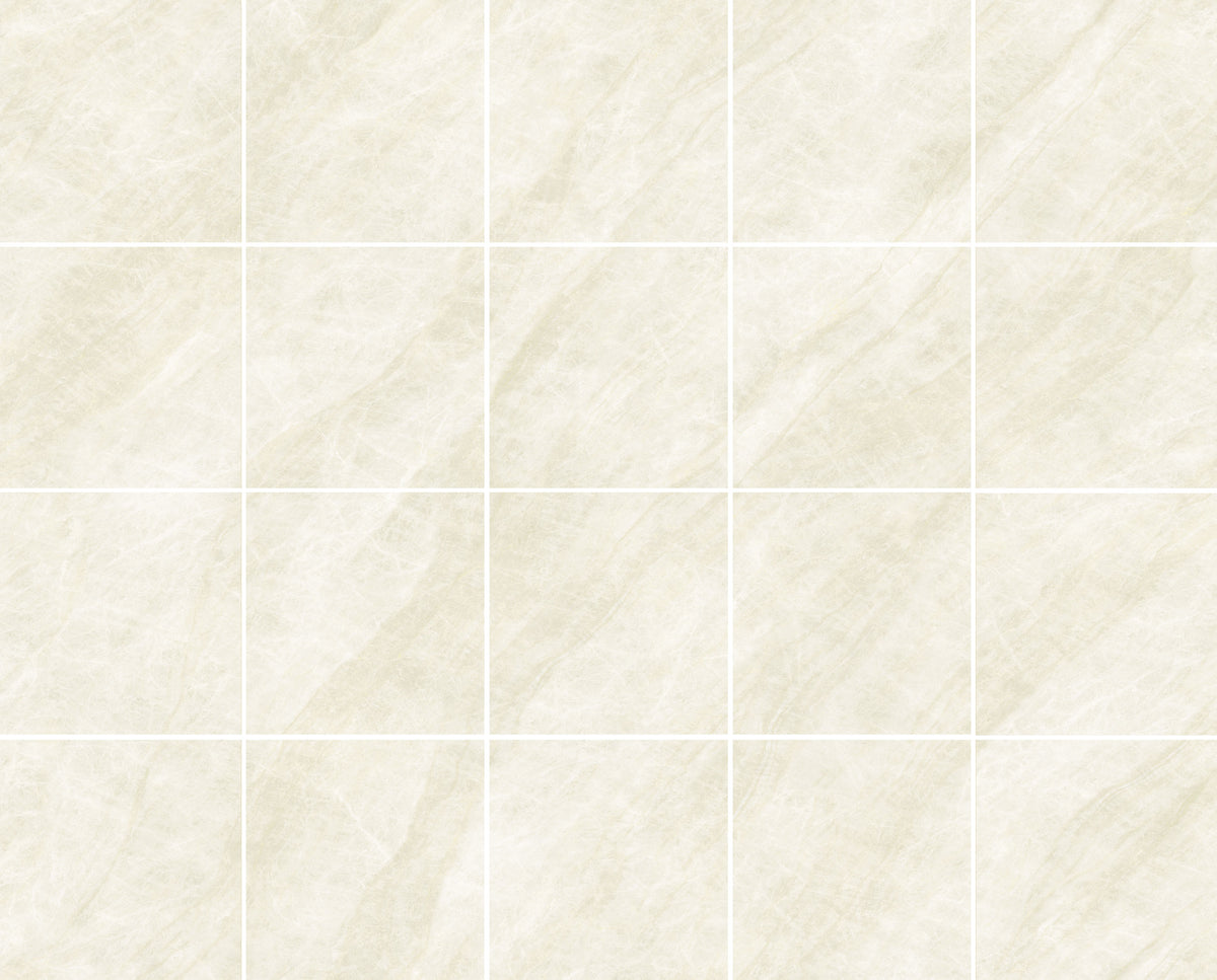 Taj Mahal Ivory StoneTouch Marble Look Porcelain Tiles laid tile layout