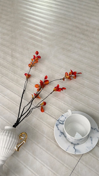 Taj Mahal Ivory Flute Marble Look Porcelain Tiles laid tile layout