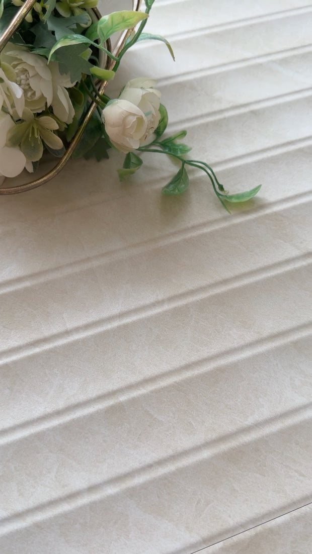 Origin White Flute Porcelain Tiles laid tile layout