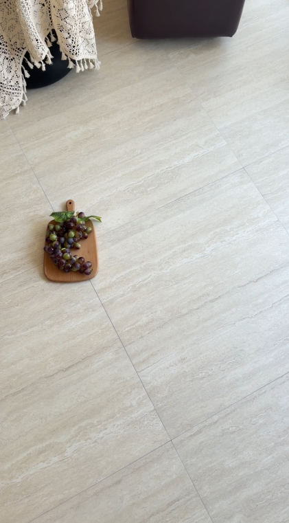 Victoria Beige Indoor Outdoor Porcelain Tiles laid tile layout