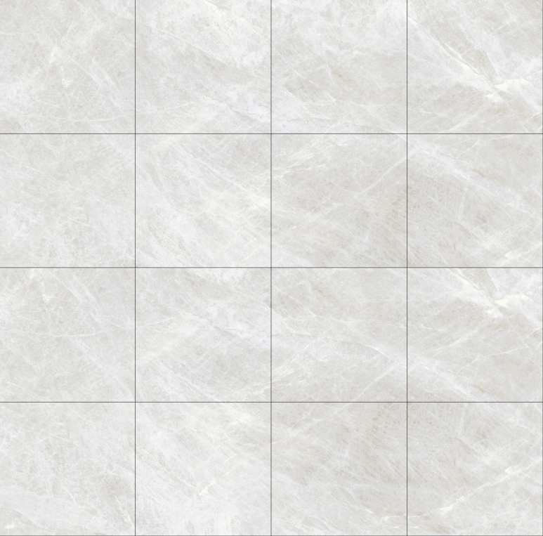 Taj Mahal White StoneTouch Marble Look Porcelain Tiles laid tile layout