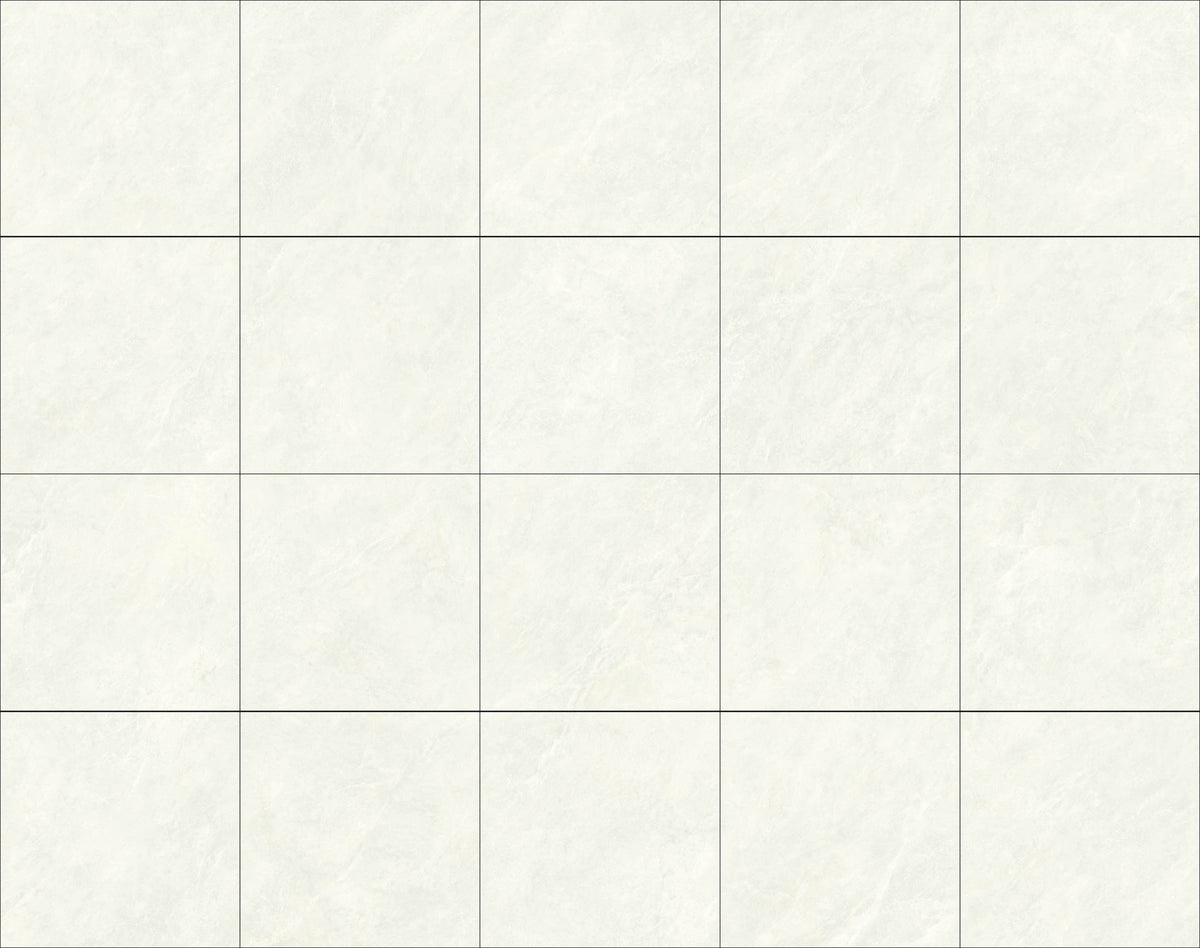 Origin White Polished Porcelain Tiles laid tile layout