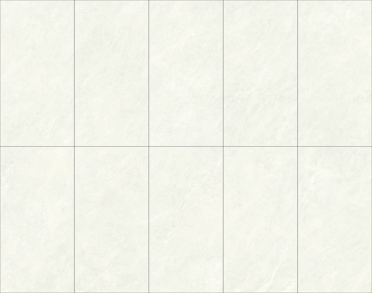 Origin White StoneTouch Porcelain Tiles laid tile layout