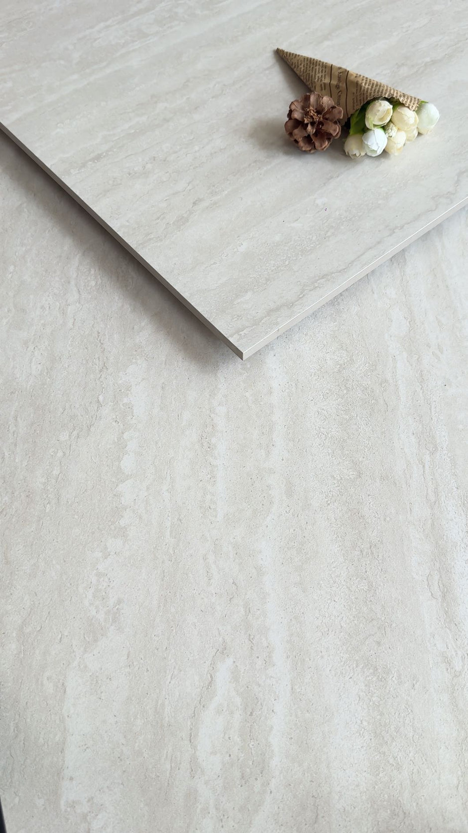 Victoria White Indoor Outdoor Porcelain Tiles laid tile layout