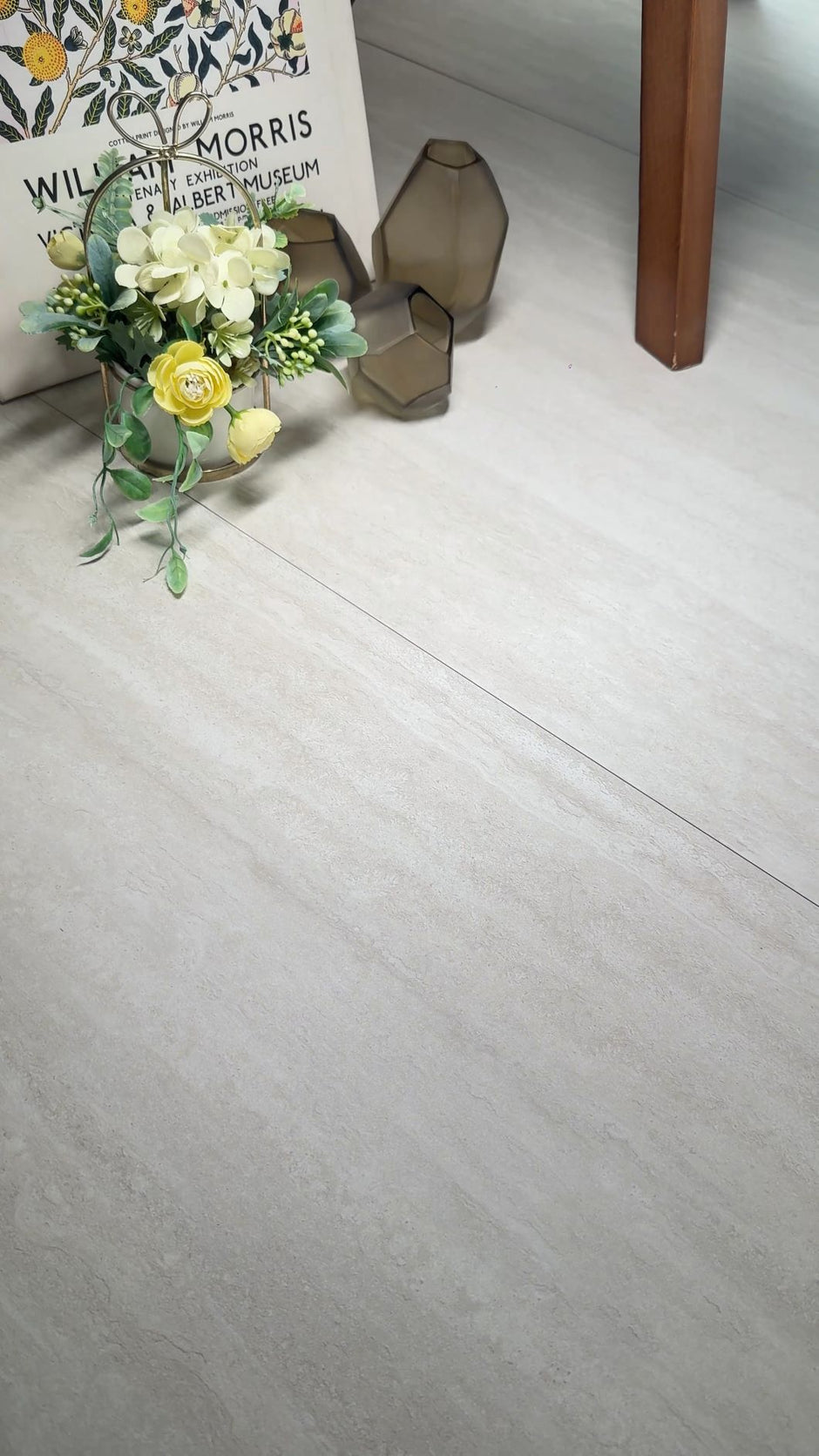 Victoria White Indoor Outdoor Porcelain Tiles laid tile layout