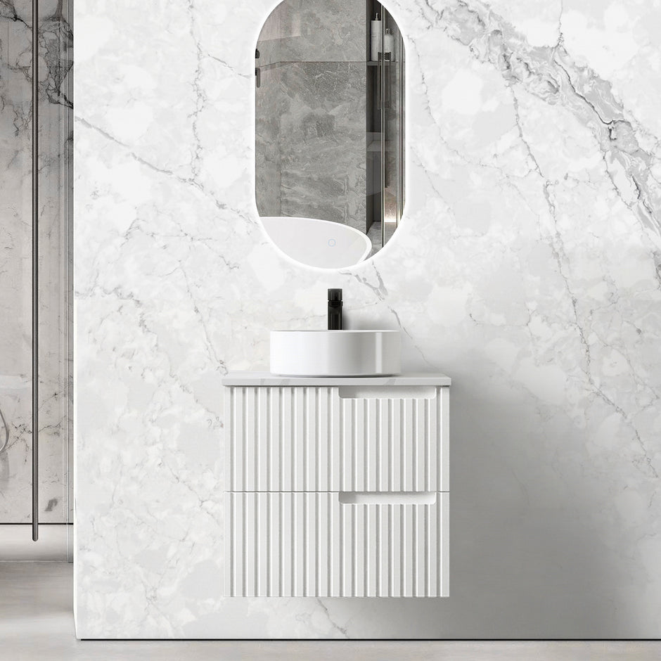 Newport 900x450 White Shaving Cabinet