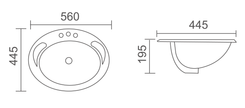 Zenmo Victoria Oval Inset Basin