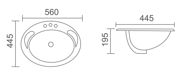 Zenmo Victoria Oval Inset Basin